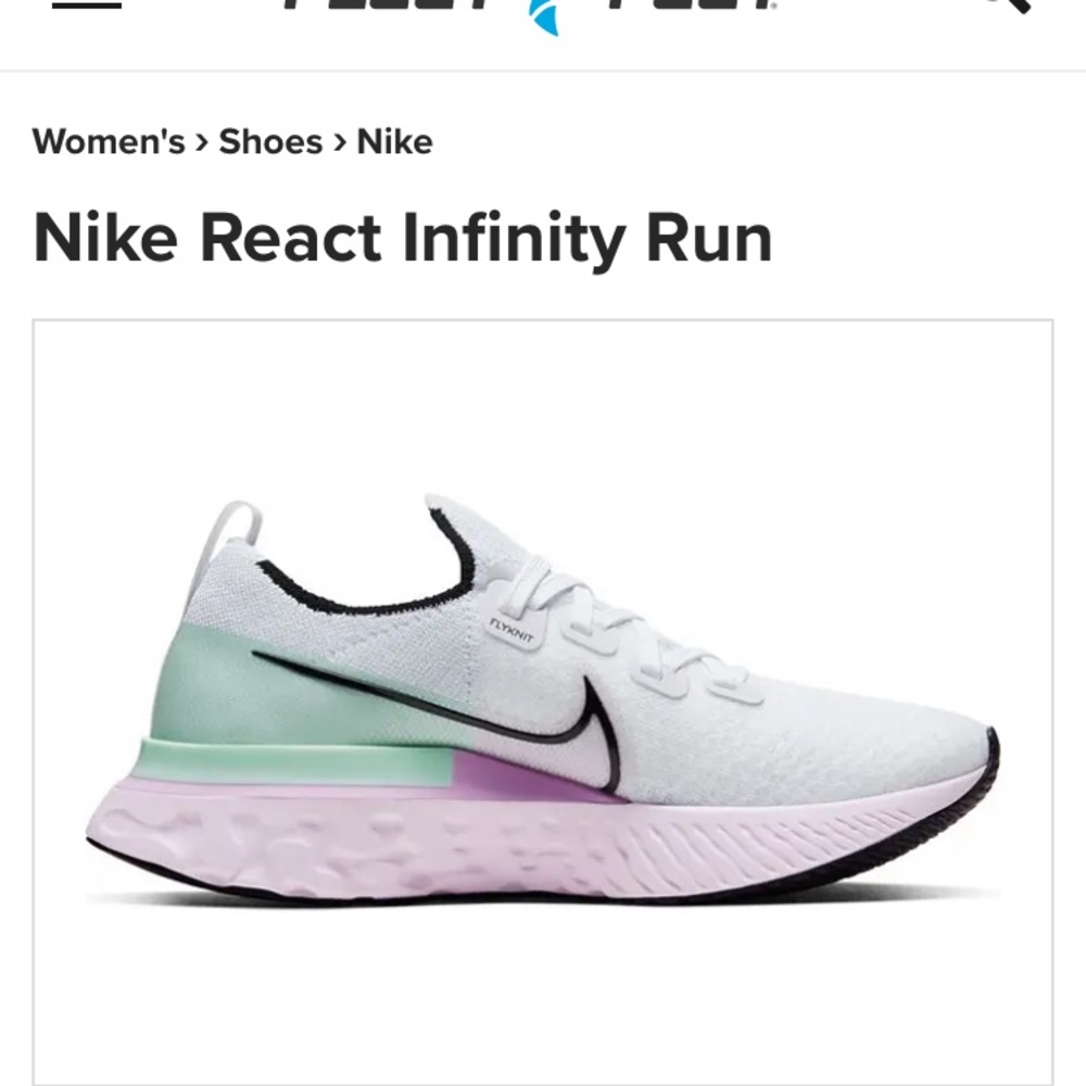 Women’s Nike Flyknit react infinity running shoes